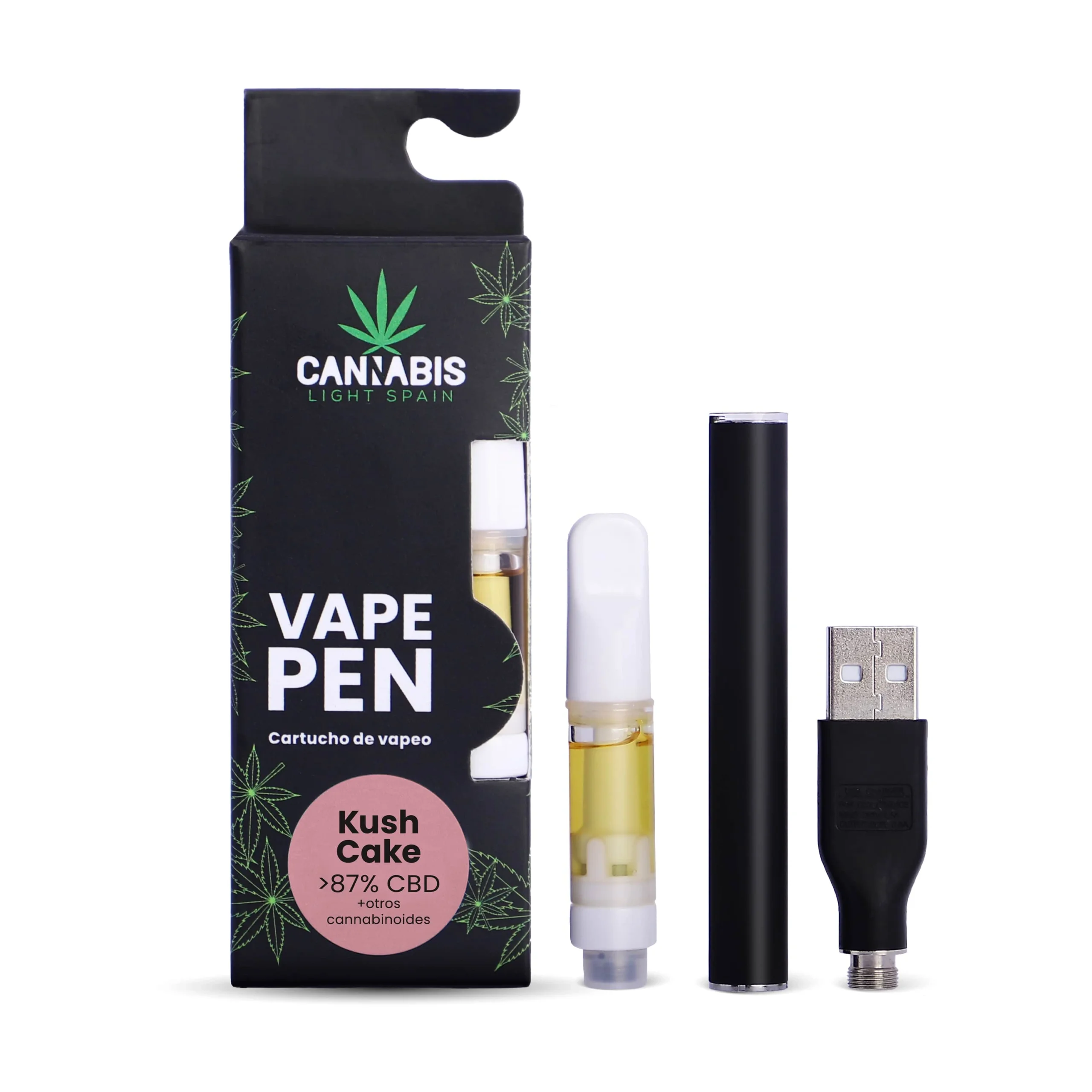 CBD Vape Pen + Cartucho CBD Kush Cake 85% Cannabinoides