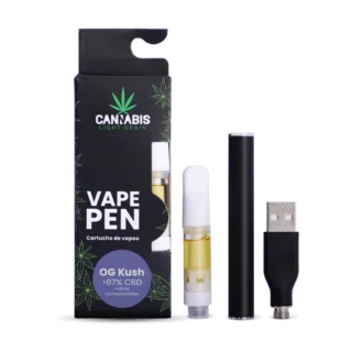 CBD Vape Pen USB + Cartucho CBD OG Kush 85% Cannabinoides