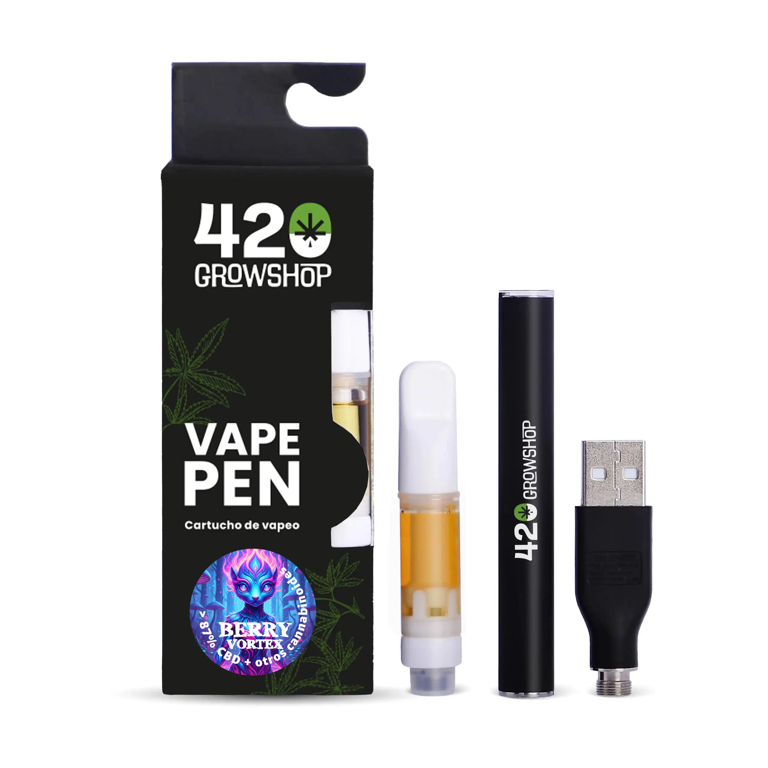 420 CBD Vape Pen Berry Vortex | Kit USB + Cartucho CBD