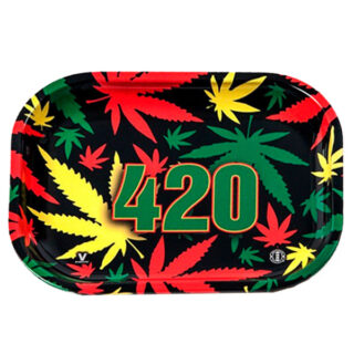 BANDEJA METAL 18x14 cm. 420 RASTA LEAVES