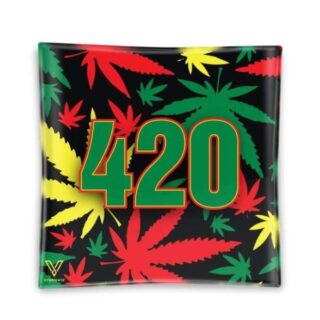 CENICERO CRISTAL CUADRADO 420 RASTA 11x11 cm.