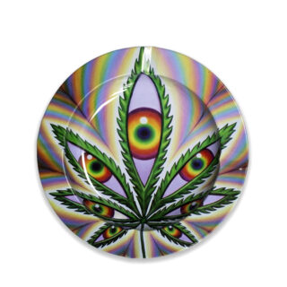 CENICERO METAL BASIC LEAF EYES 13.5 cm.