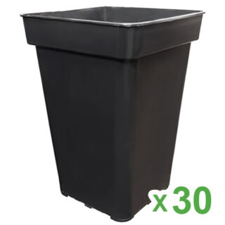 MACETA CUADRADA NEGRA 15 x 15 x 20 cm - 3 L