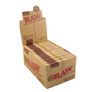 PAPEL RAW CLASSIC SINGLE WIDE TIPS CONNOISSEUR 24 LIBRILLOS