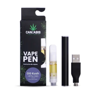 CBD Vape Pen USB + Cartucho CBD OG Kush 85% Cannabinoides