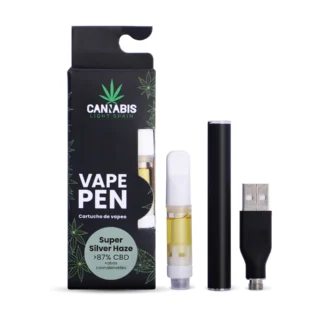 CBD Vape Pen USB + Cartucho CBD Super Silver Haze 85% Cannabinoides