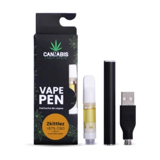 CBD Vape Pen USB + Cartucho CBD Zkittlez 85% Cannabinoides